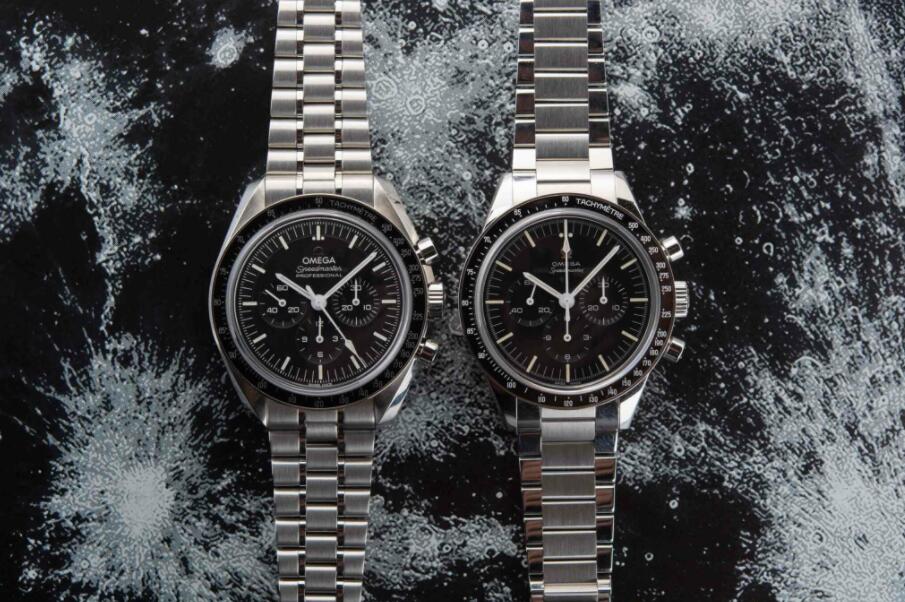 The stainless steel fake watches have black dials.
